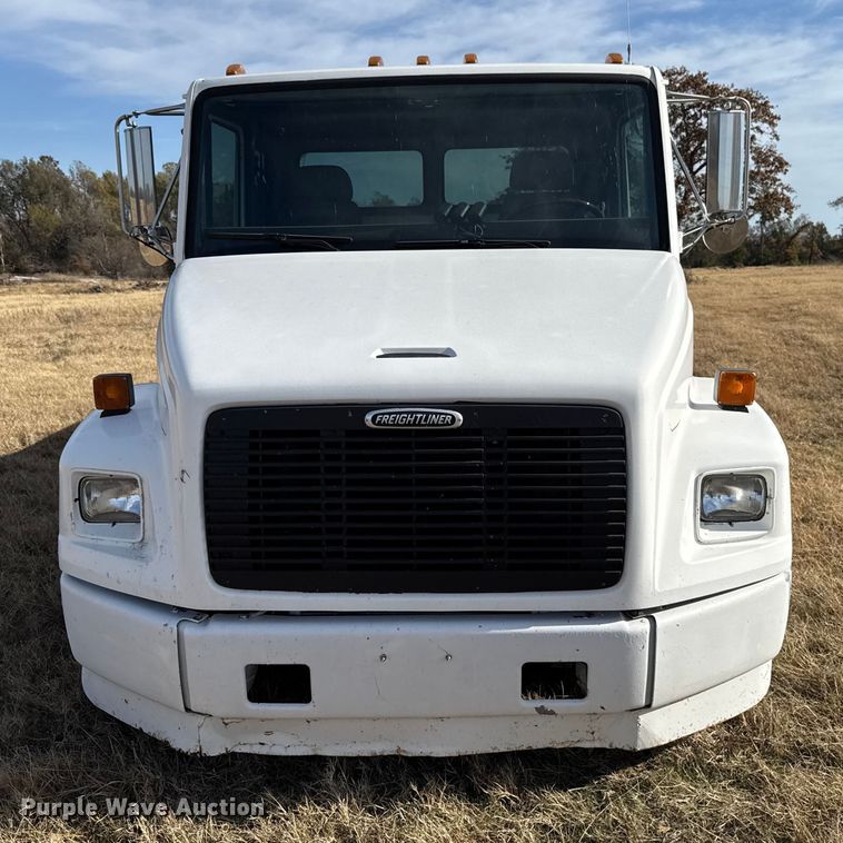 image for item EU5392 1996 Freightliner FL50 Crew Cab flatbed truck