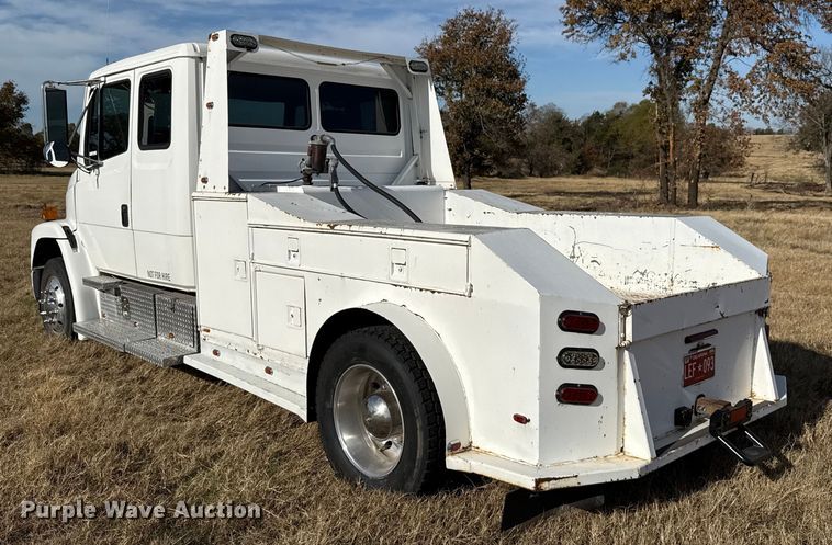 image for item EU5392 1996 Freightliner FL50 Crew Cab flatbed truck