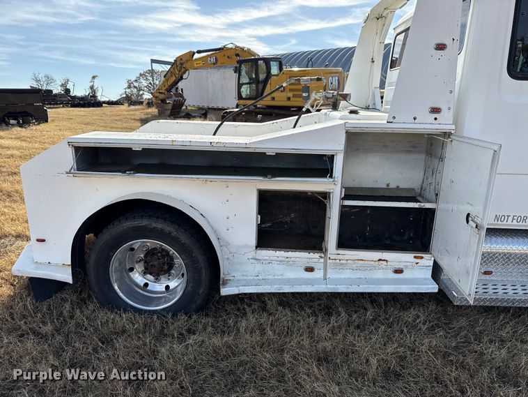 image for item EU5392 1996 Freightliner FL50 Crew Cab flatbed truck