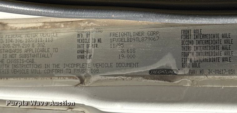 image for item EU5392 1996 Freightliner FL50 Crew Cab flatbed truck