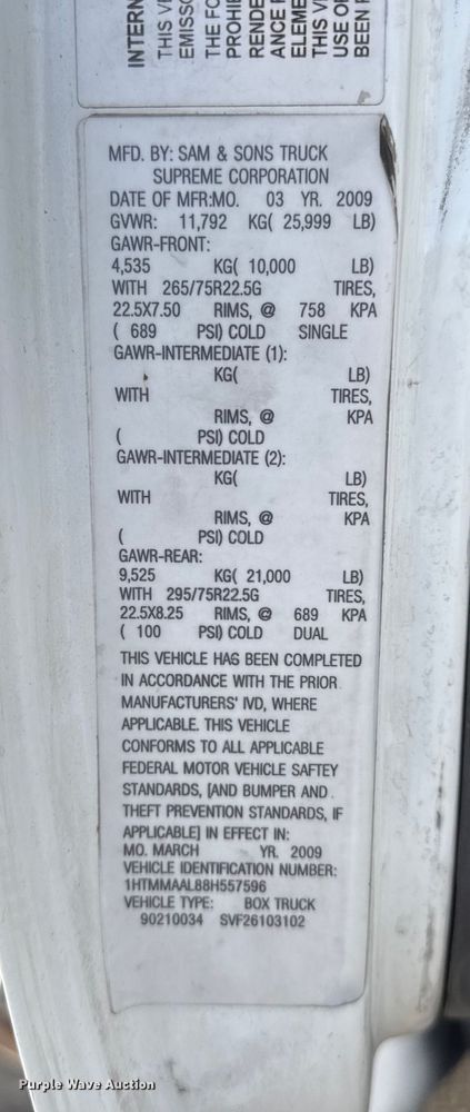 image for item EU6294 2008 International MA025 box truck