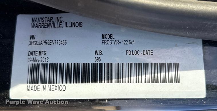 image for item EU6325 2014 International ProStar semi truck