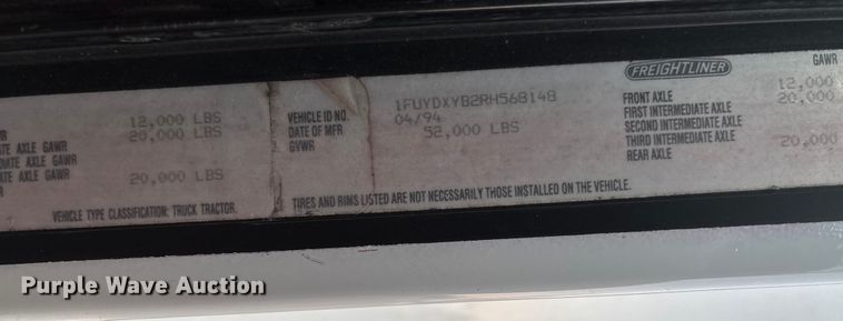 image for item EV3298 1994 Freightliner FLD120 semi truck