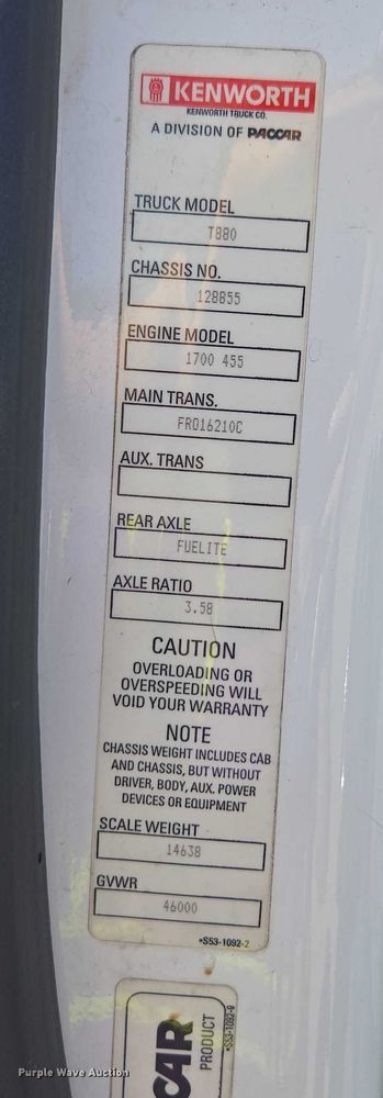 image for item FB9413 2016 Kenworth T880 semi truck