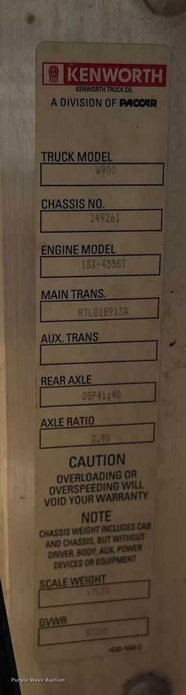 image for item FI0031 2009 Kenworth W900 semi truck