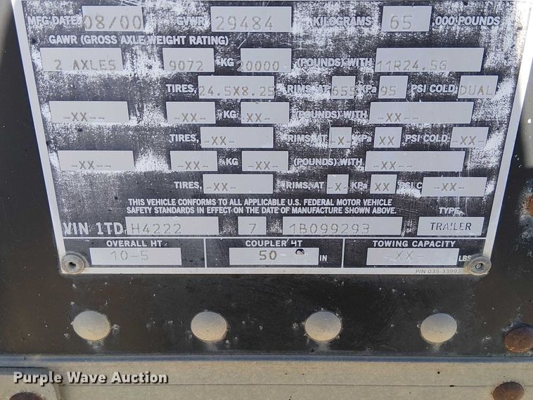 image for item FK0546 2001 Timpte grain trailer