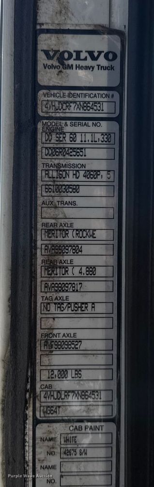 image for item FK0574 1999 Volvo WG semi truck