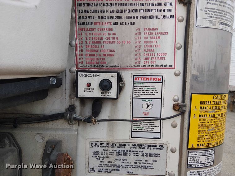 image for item FK0637 2019 Utility VS2RA refrigerated van trailer