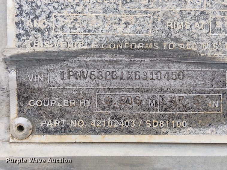 image for item FK0645 1999 Pines dry van trailer