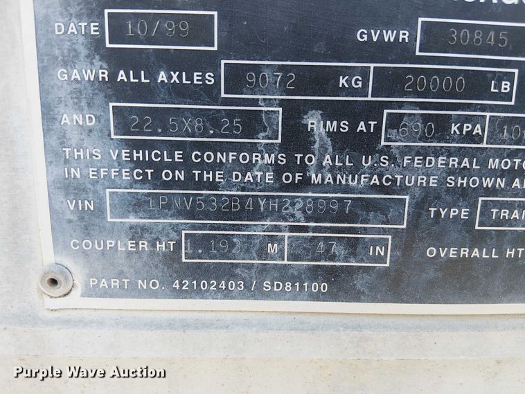 image for item FK0646 2000 Pines 7411TP-SA dry van trailer