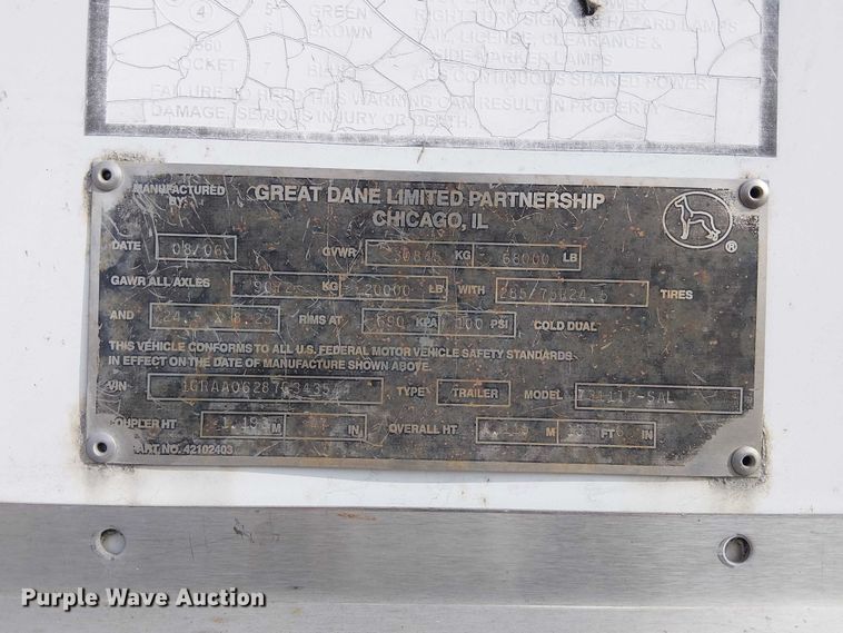 image for item FK0647 2007 Great Dane 7311TP-SAL dry van trailer
