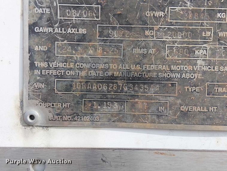 image for item FK0647 2007 Great Dane 7311TP-SAL dry van trailer