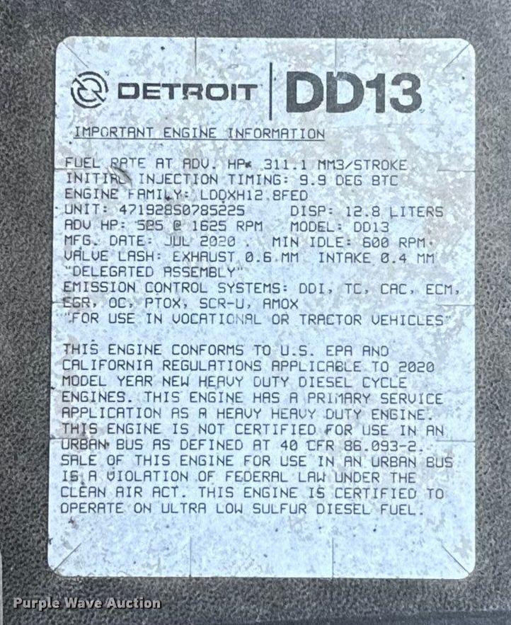 image for item GH9361 2021 Freightliner Cascadia 126 semi truck