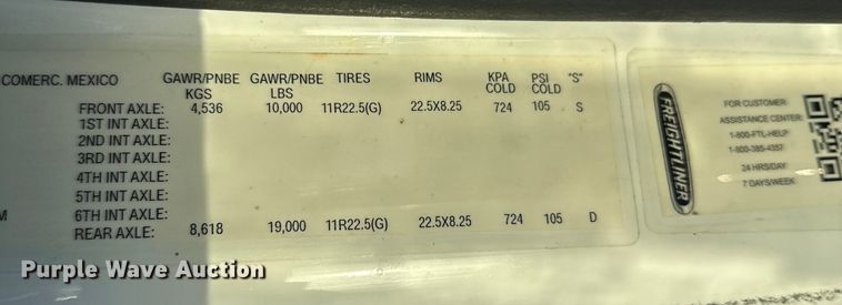 image for item YA0990 2018 Freightliner Business Class M2 box truck