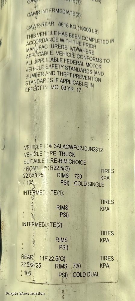 image for item YA0990 2018 Freightliner Business Class M2 box truck