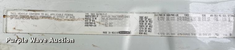 image for item YA1057 2016 Freightliner Cascadia semi truck