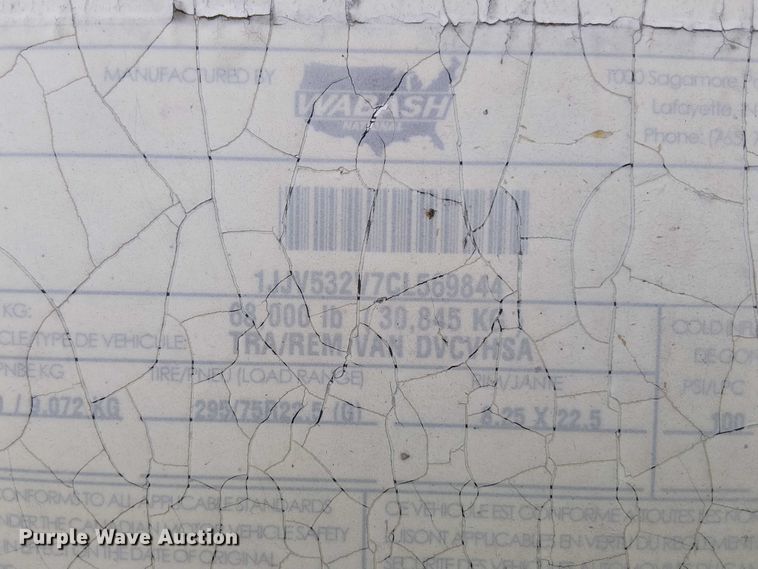 image for item YA1083 2012 Wabash DVCVHSA dry van trailer