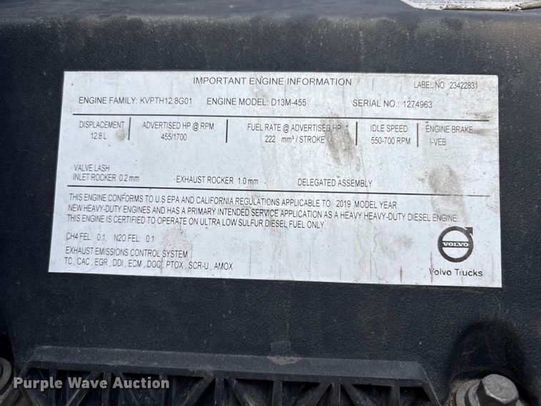 image for item YA1156 2020 Volvo VNL semi truck