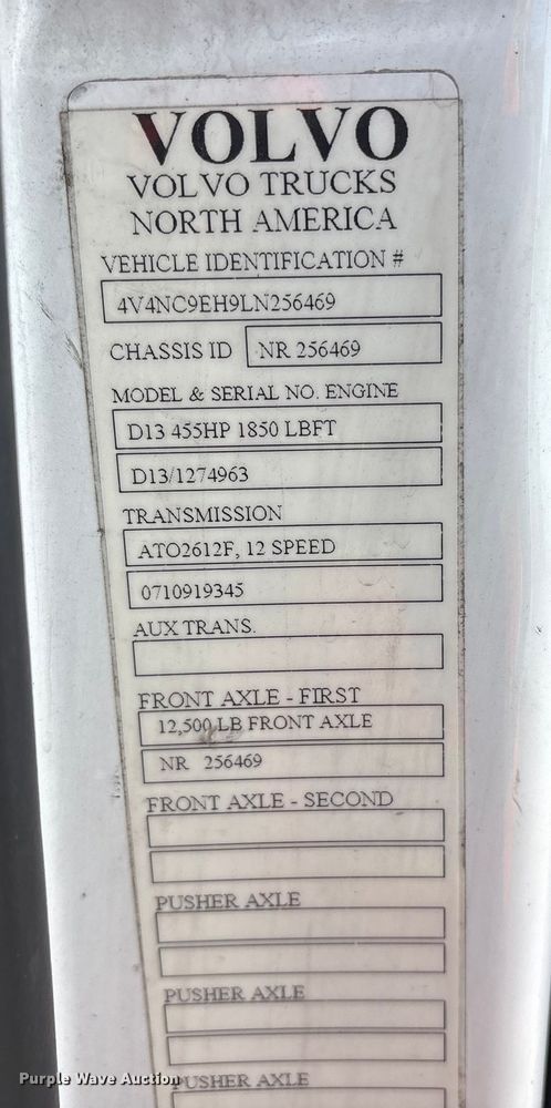 image for item YA1156 2020 Volvo VNL semi truck