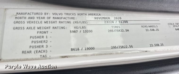 image for item YA1173 2021 Volvo VNL semi truck