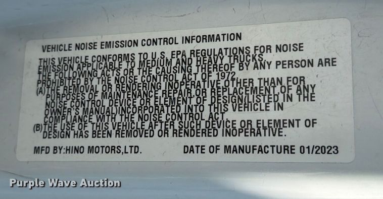 image for item YA1191 2023 Hino L7 Crew Cab rollback truck