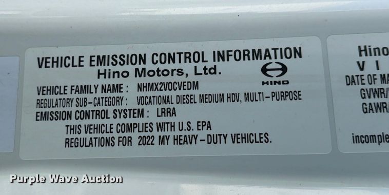 image for item YA1191 2023 Hino L7 Crew Cab rollback truck