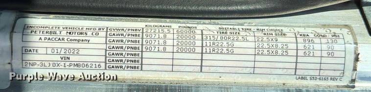 image for item YA1239 2023 Peterbilt 348 flatbed truck