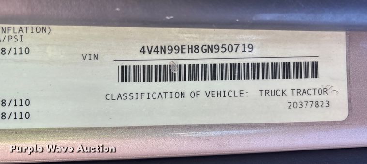 image for item YA1241 2016 Volvo VNL semi truck