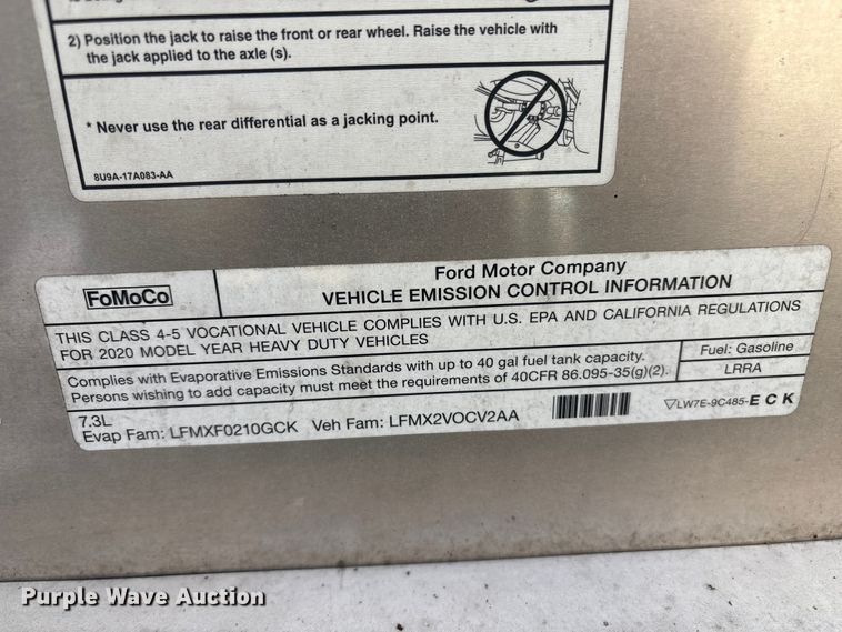 image for item YA1303 2020 Ford F59 delivery truck