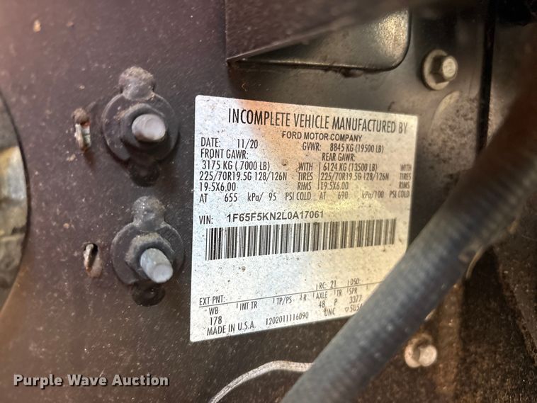 image for item YA1303 2020 Ford F59 delivery truck