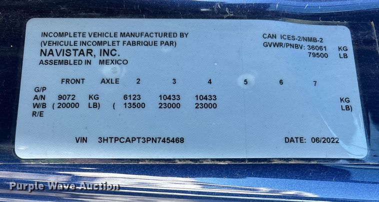 image for item YA1356 2023 International HX620 dump truck