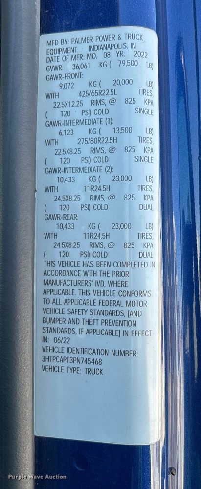 image for item YA1356 2023 International HX620 dump truck