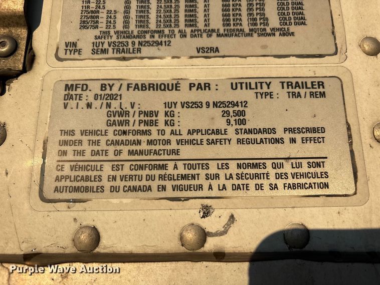 image for item YA1380 2022 Utility VS2RA refrigerated van trailer