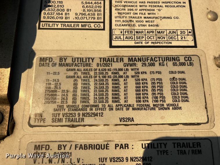 image for item YA1380 2022 Utility VS2RA refrigerated van trailer