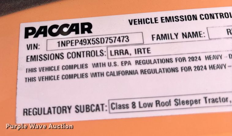 image for item YA1482 2025 Peterbilt 589 semi truck