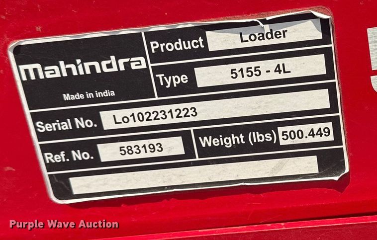 image for item DQ4145 Mahindra 5155 MFWD tractor