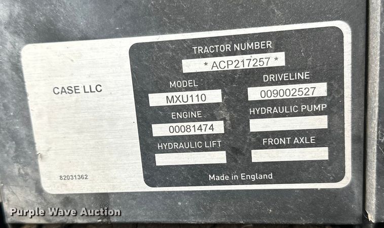 image for item DW4373 2003 Case Maxxum MXU110 MFWD tractor