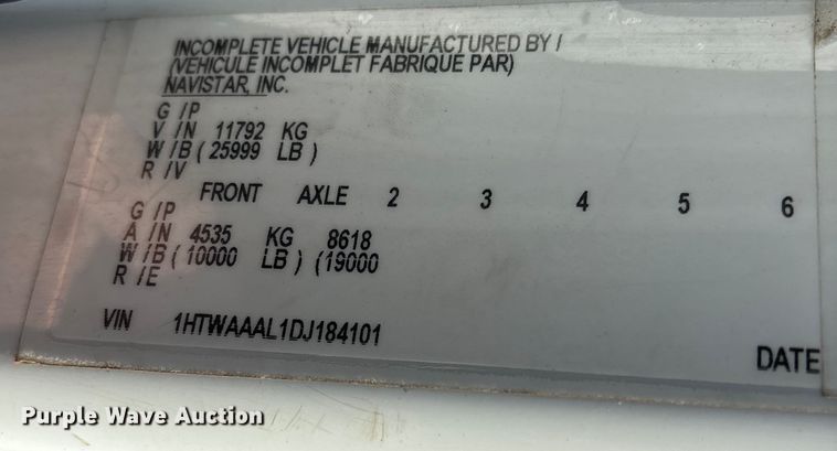 image for item DW7271 2013 International WorkStar 7300 dump truck