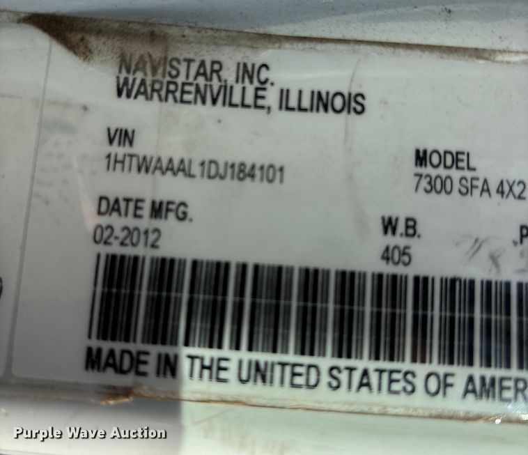 image for item DW7271 2013 International WorkStar 7300 dump truck