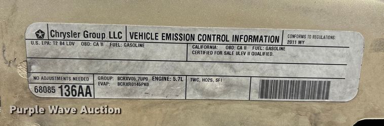 image for item DW7272 2011 Dodge Charger Police 