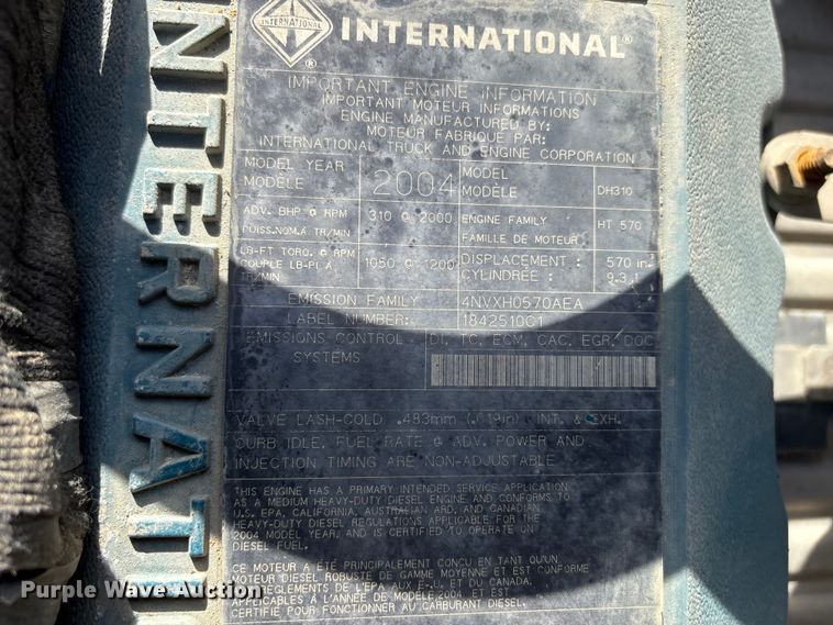 image for item DW7284 2005 International 7400 dump truck