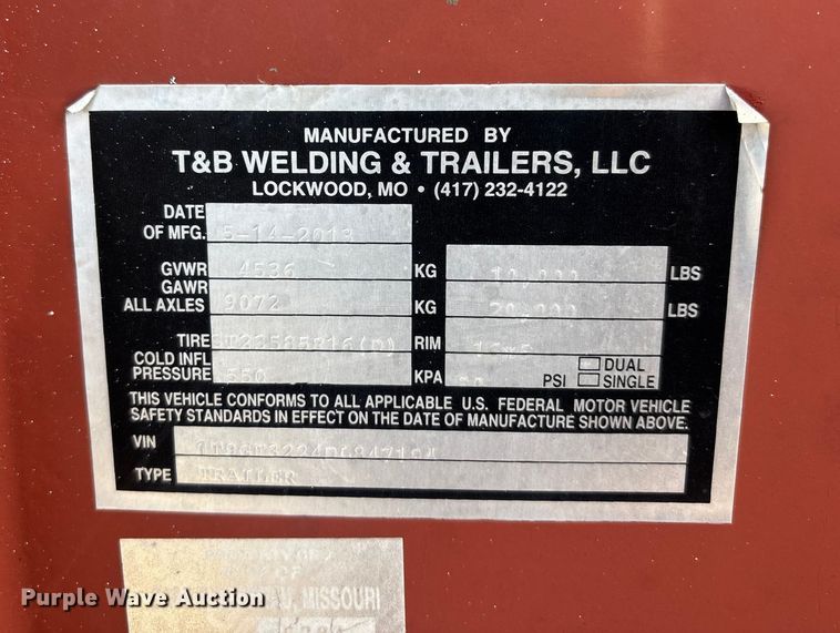 image for item DW7285 2013 Red Rhino tilt deck equipment trailer