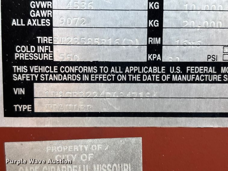 image for item DW7285 2013 Red Rhino tilt deck equipment trailer