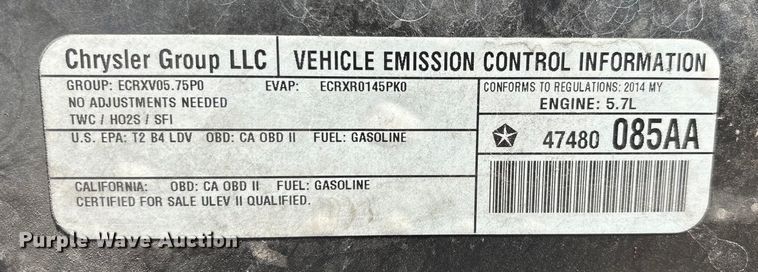 image for item DW7287 2014 Dodge Charger Police  