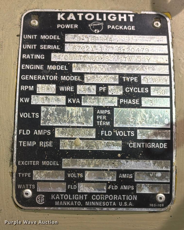 image for item DX5899 Kato 15SX9E Generator