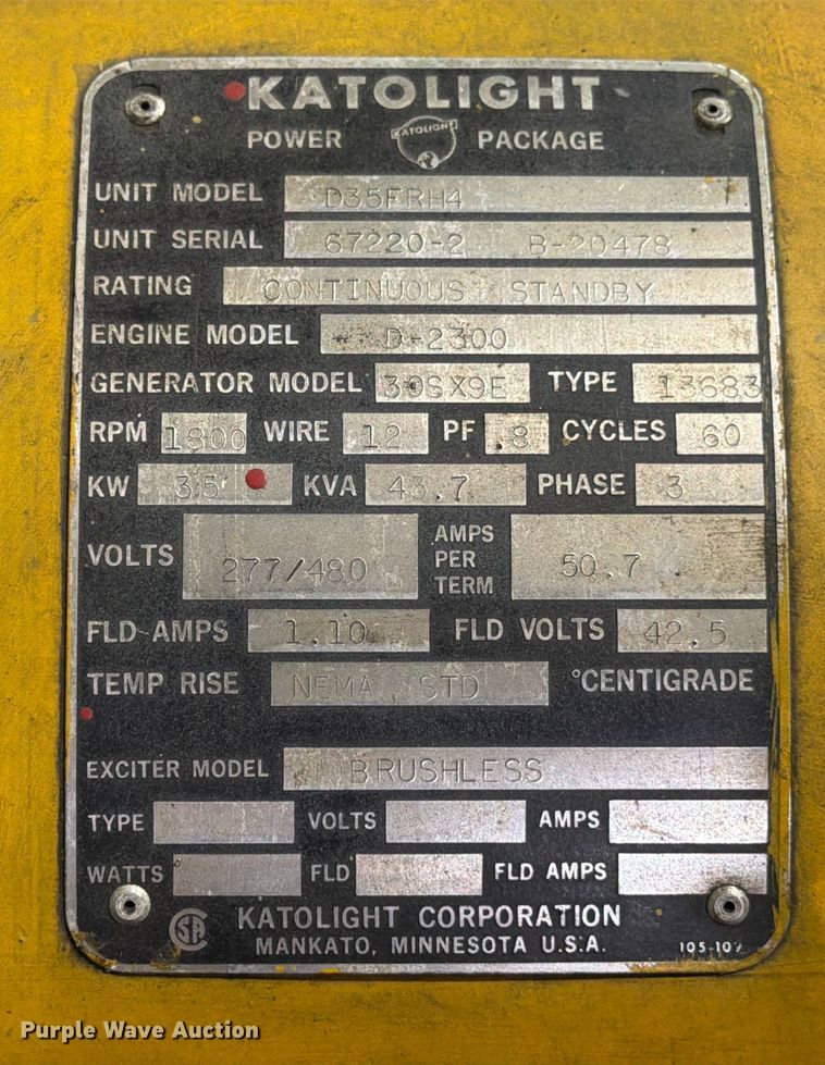 image for item DX5902 Kato 30SX9E generator