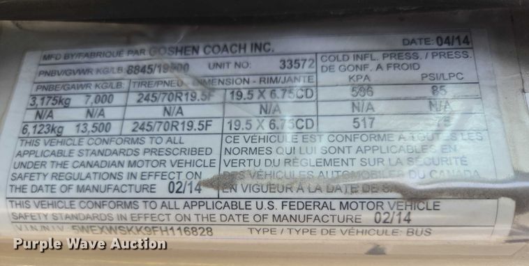 image for item DX7407 2015 IC shuttle bus