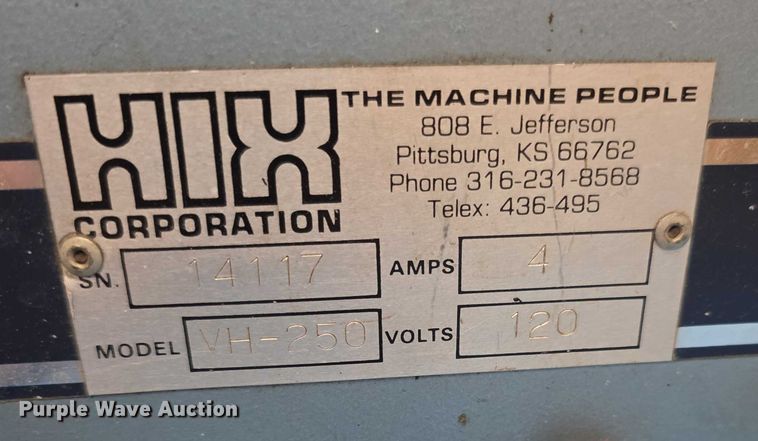 image for item DZ3577 Hix VH250  hat press