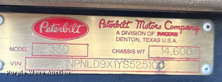 image for item DZ8762 2000 Peterbilt 330 dump truck