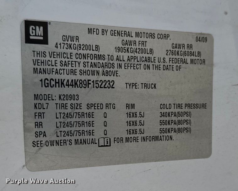 image for item EA2055 2009 Chevrolet Silverado 2500HD pickup truck